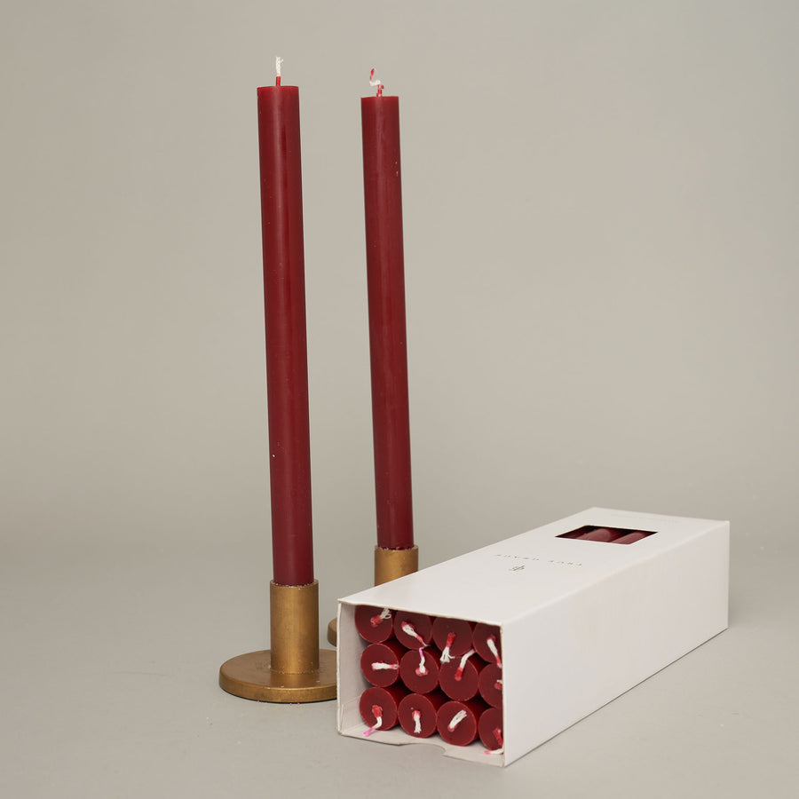 Berry Red Box of 12 Dining Candles | True Grace