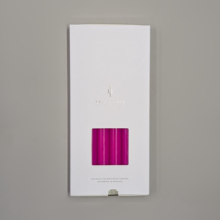 Fluoro Purple Box of 6 Dining Candles | True Grace
