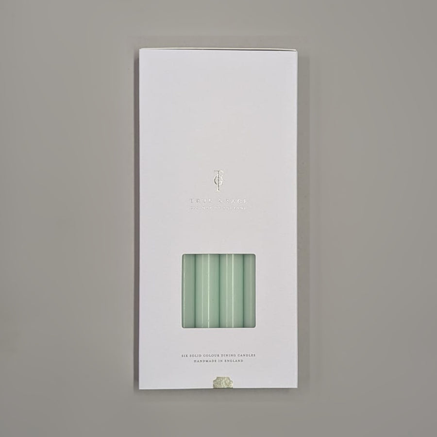 Eau de Nil Box of 6 Dining Candles | True Grace