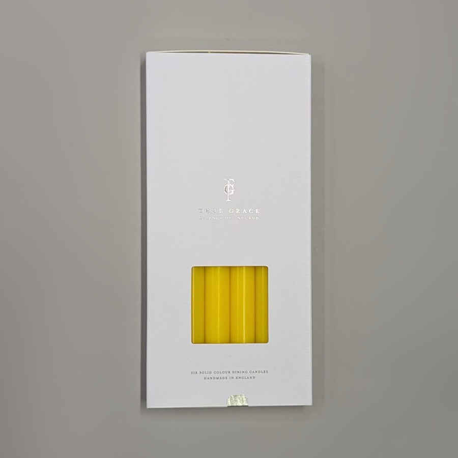 Yellow Box of 6 Dining Candles | True Grace