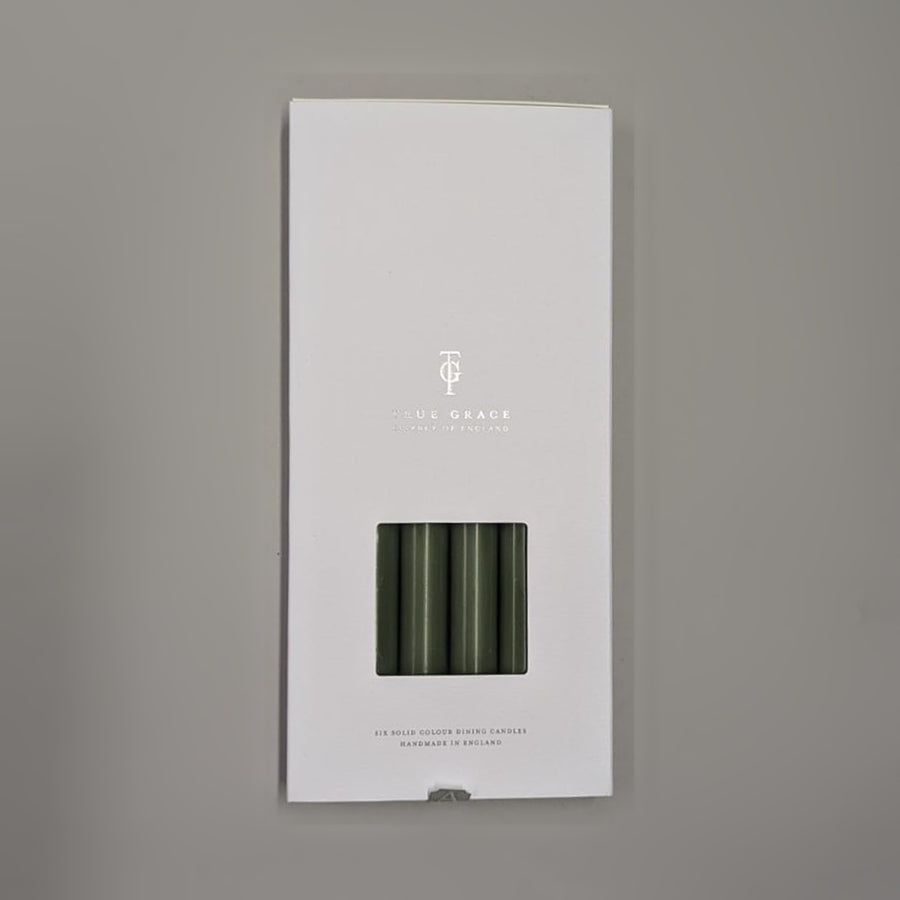Holly Leaf Box of 6 Dining Candles | True Grace