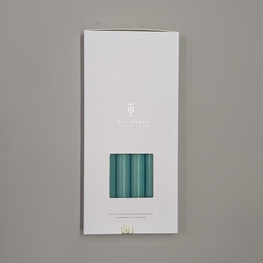 Turquoise Box of 6 Dining Candles | True Grace