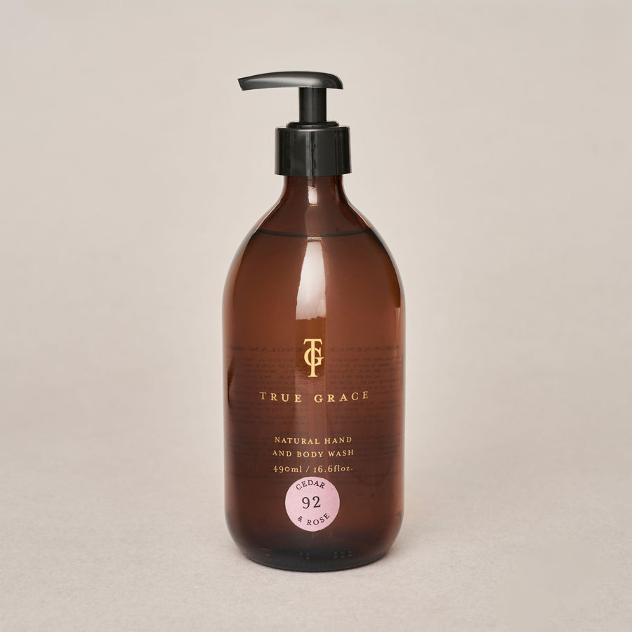 Cedar & Rose 490ml Hand & Body Wash | True Grace