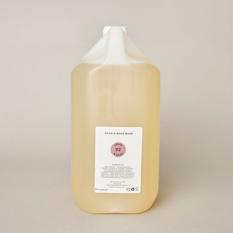 Cedar & Rose 5 Litre Hand & Body Wash Refill | True Grace